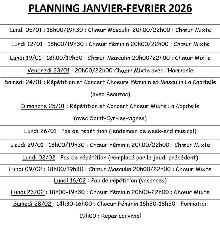 Planning janvier fevrier 2027